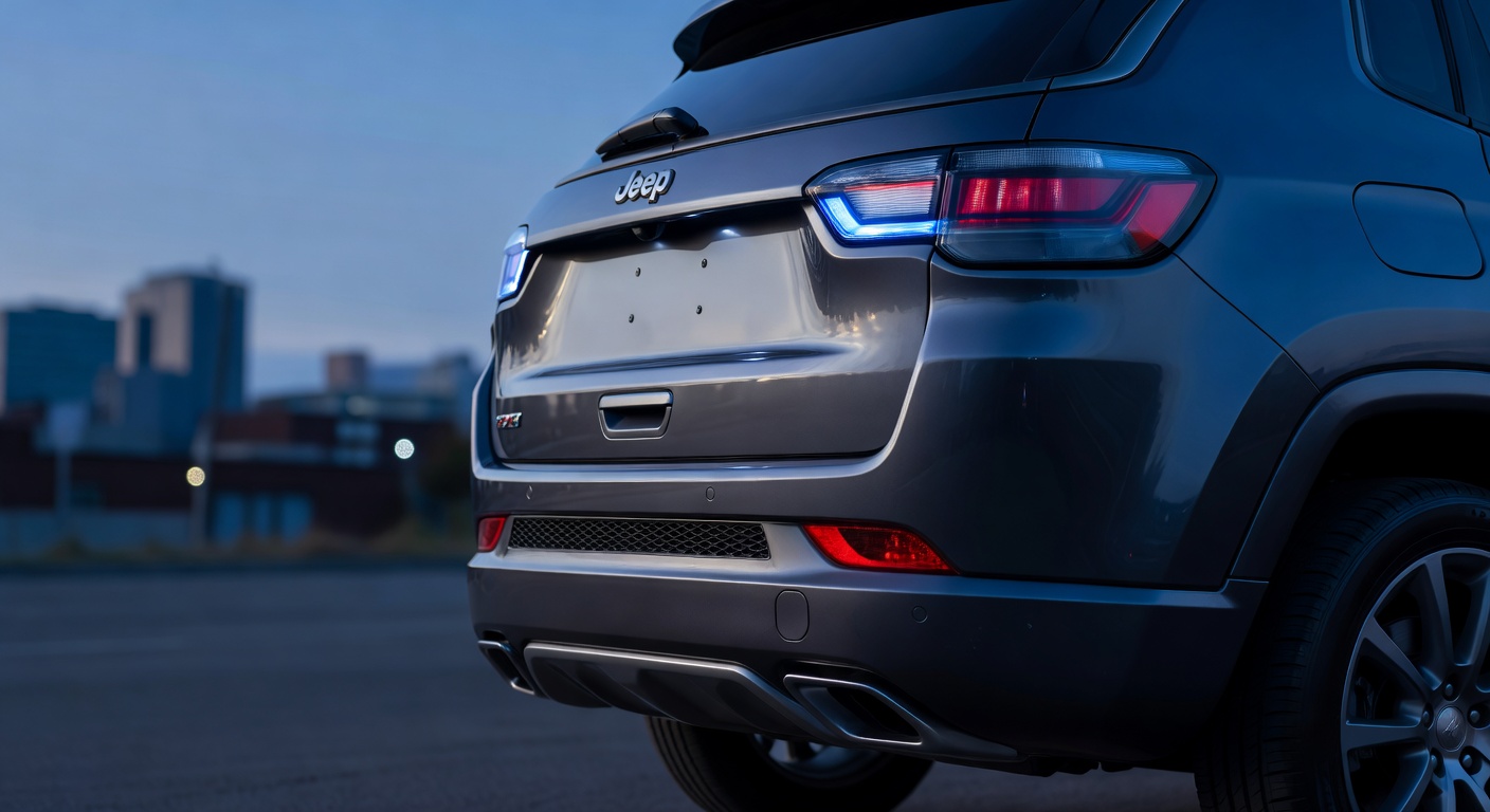 Detalhe traseiro do Jeep Compass 2026 com novas lanternas LED