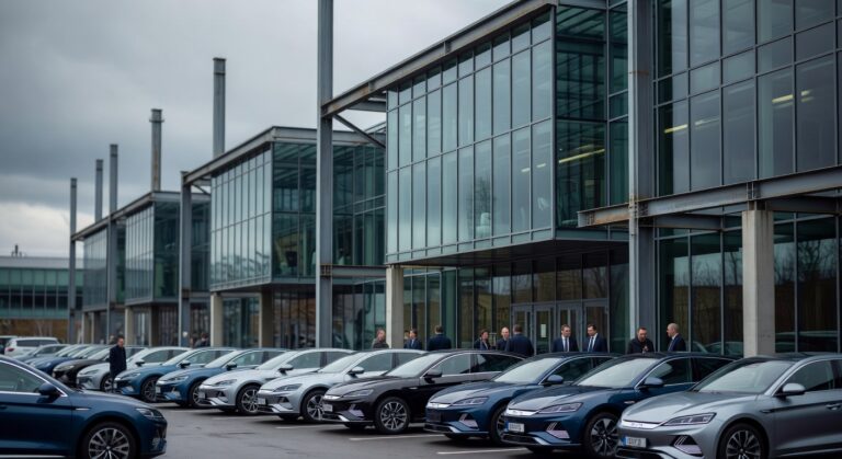 European automotive factory facility representing potential acquisition deal between BYD and Stellantis