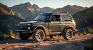Lada Niva SUV in outdoor setting showcasing its classic rugged design and off-road heritage