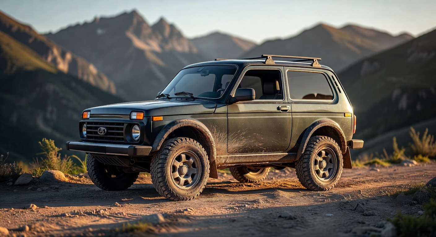 Lada Niva SUV in outdoor setting showcasing its classic rugged design and off-road heritage