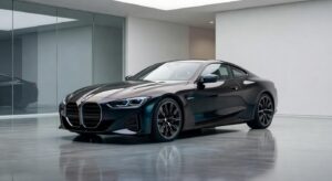 BMW Alpina Vision concept coupe com motor V8 em estúdio profissional, design luxuoso competindo com Bentley e Maybach