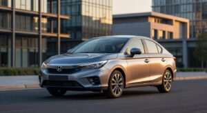 Novo Honda City 2027 com design inspirado no Prelude em ambiente urbano moderno