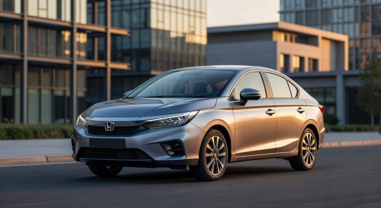 Novo Honda City 2027 com design inspirado no Prelude em ambiente urbano moderno