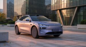 Geely EX2 2027 electric SUV showcasing modern exterior design and aerodynamic profile in urban setting