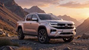 Volkswagen Amarok-based SUV concept in outdoor mountain setting, showcasing rugged luxury design and off-road capabilities