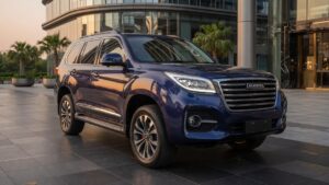 GWM Haval H9 Exclusive SUV estacionado em ambiente urbano sofisticado em iluminação golden hour