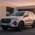 Caoa Chery Tiggo 7 2027 SUV em prata metálico fotografado em ambiente urbano moderno
