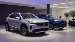 Fiat modern SUV crossover vehicles displayed in professional automotive showroom setting