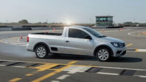 VW Tukan pickup truck with single cab during road testing