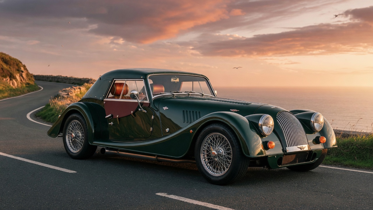 Morgan limited edition coupe sports car in classic British racing green showcasing retro-modern design and premium craftsmanship