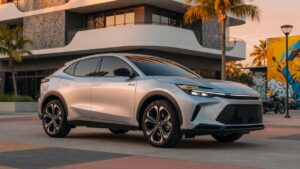 Volkswagen Nivus SUV compacto em ambiente urbano moderno, destacando design renovado e tecnologia híbrida