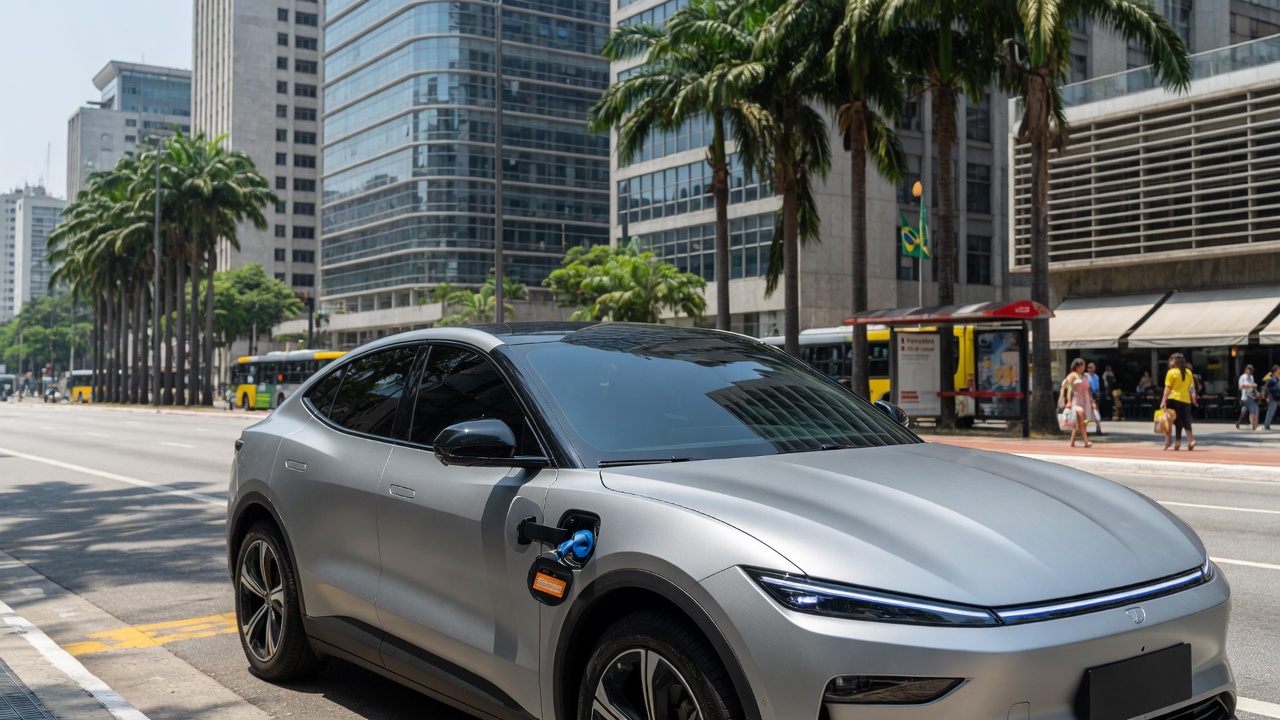 SUV elétrico chinês BAIC em teste nas ruas do Brasil, representando a entrada da marca no mercado automotivo brasileiro de veículos elétricos